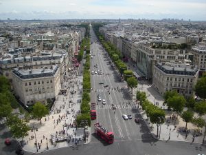 The Champs Elysees, where many of Paris’ fine restaurants are found