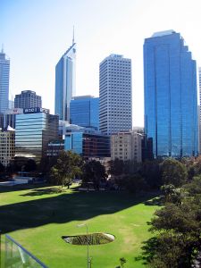 A view of central Perth from the Bell Tower