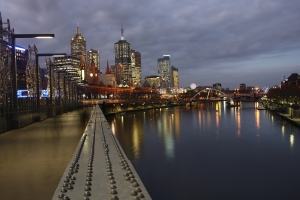 City lights of Melbourne